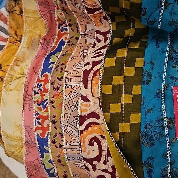 ALEXA'S ANGELS Mixed Pattern Rainbow Silk Blend Boho Scarf Sash - Picture 5 of 7